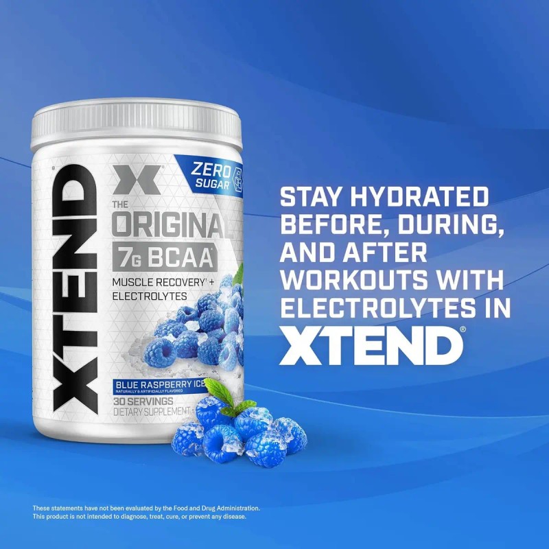Suplemento Bcaa Mezcla Aminoácidos Polvo Xtend Sabor Frambuesa Azul 420g