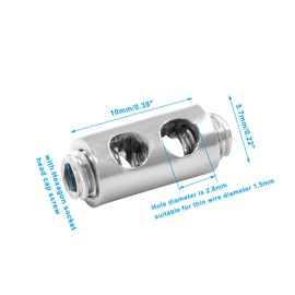 Unlorspy 24 Pcs Steel Wire Rope Cable Clamp, 5.7X 10 mm Double Hole Wire Rope Clips with Hexagon Socket Head Cap Screws for 1.5mm Diameter Wire Rope (Style 2)