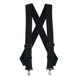 CTM Elastic TSA Compliant Side Clip Suspenders with Swivel Hook Ends, Black