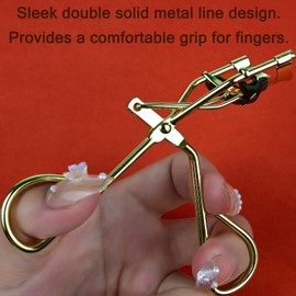 Rizadores de pestañas con peine IMMER LIEBEN a la moda, bonito rizador de pestañas con 3 peines, 3 recambios, 10 segundos para rizos de larga duración, color dorado