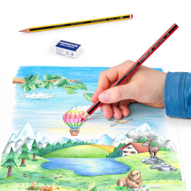 Staedtler Noris Colour Colouring Pencils, Non-Slip Soft Surface, High Break