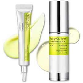 2PCS Retinol Shot Tightening Serums,include Retinal Shot Serum y Retinol Crema Contorno de Ojos - Tratamiento Antiarrugas y Reafirmante,reduce la...  