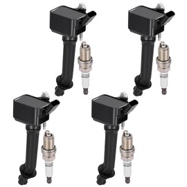 BDFHYK 4 Ignition Coil Pack UF821 and 4 Iridium Spark Plug 91970 Compatible with Buick 2016-2019 Cascada 1.6L l4 Coil for GN10796 UF821