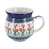 Blue Rose Polish Pottery Peach Posy Bubble Mug