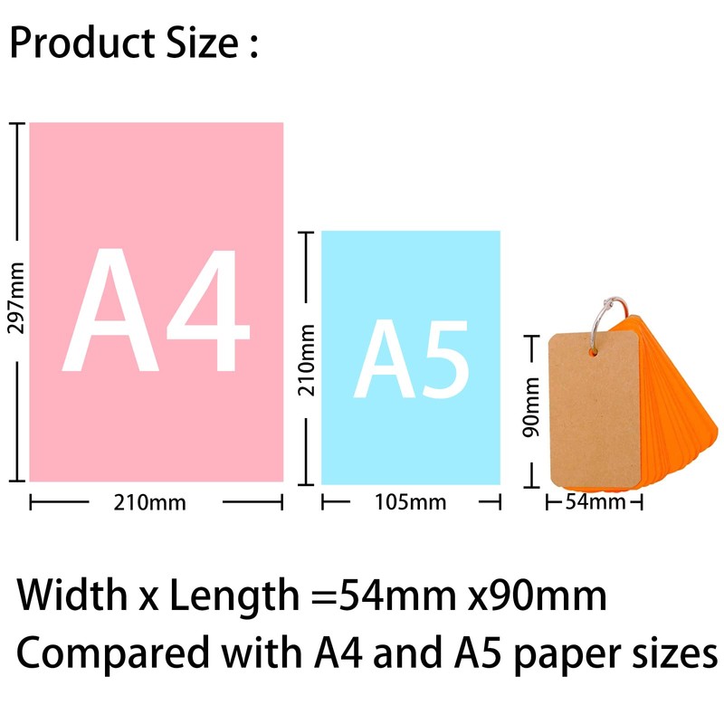 Koogel Flash Cards, 6 Pack 300 Revision Cards Index Cards