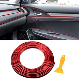 BOAOSI 16.4ft Car Interior Moulding Trim Car Decorative Filler Insert Strips with Installation Tool, Flexible Electroplating Decoration Styling Door Dashboard Strip