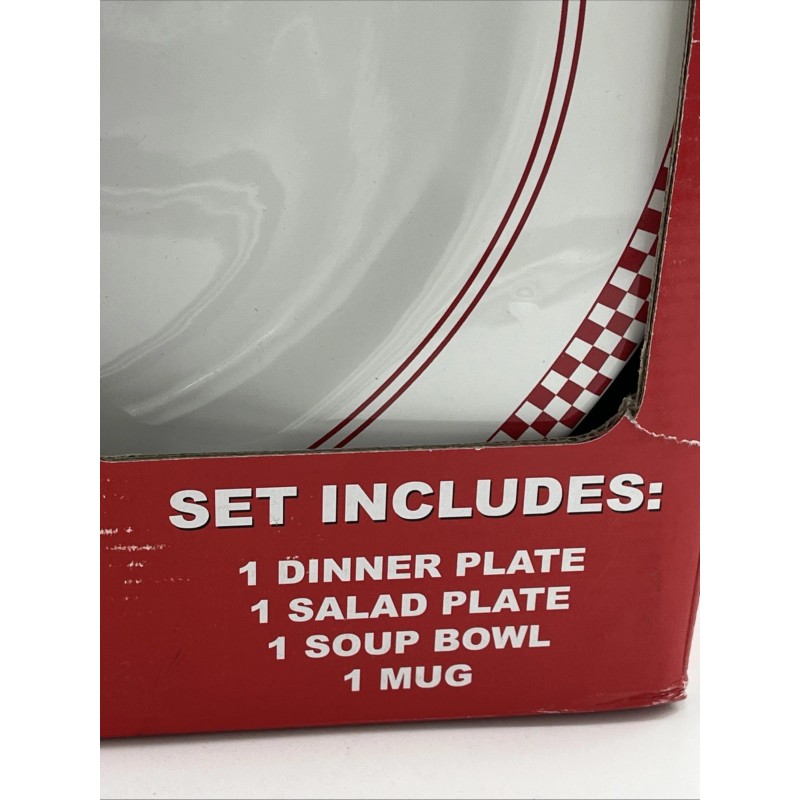 Emeril's Emeril Bistro Checked 4 Piece Place Setting Dinner /