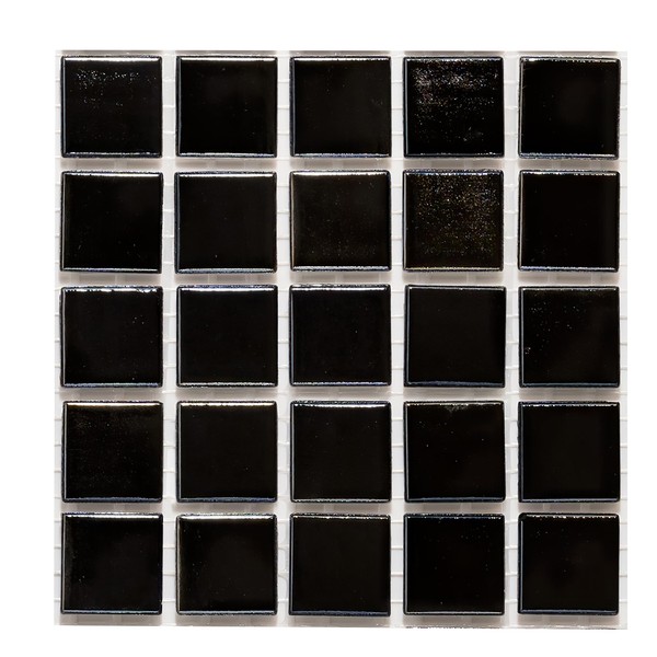 URBN Contemporary White Iridescent Glass Mosaic Tile with Metallic Bronze