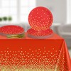 Red and Gold Birthday Party Decorations, Red Paper Plates Disposable