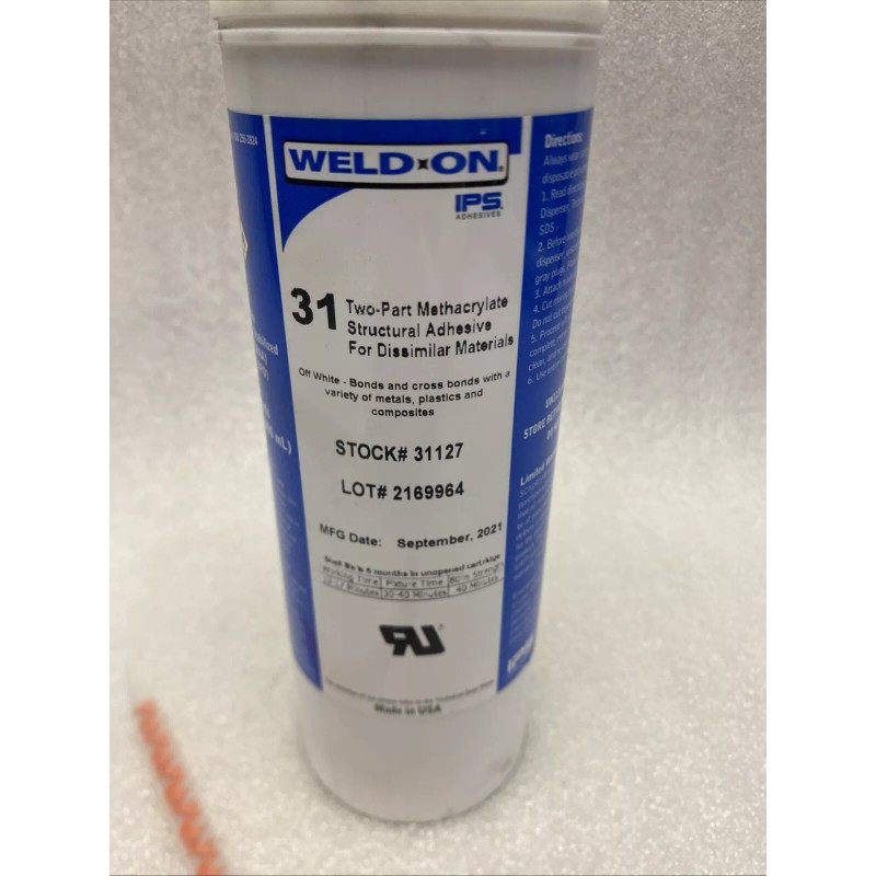 Weldon Weld-On 31 Acrylic Adhesive Glue Cartridge - 490ml