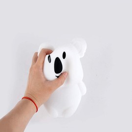 Tianhaixing Animal-Shaped Night Light, Rechargeable LED Soft Silicone (BPA Free) Bedside Lamp for Children/Adults, Adjustable Brightness and 9 Colors by Touch Control & Remote Control (Big Koala)