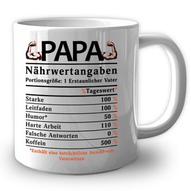 Dad Cup Nutritional Information Gift Ideas for Men for Father Gift Father's Day Birthday Gifts Best Dad Father's Day Gift