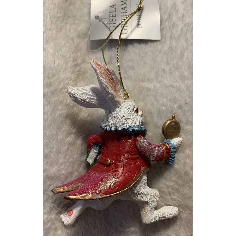 Gisela Graham : Christmas Decoration : White Rabbit
