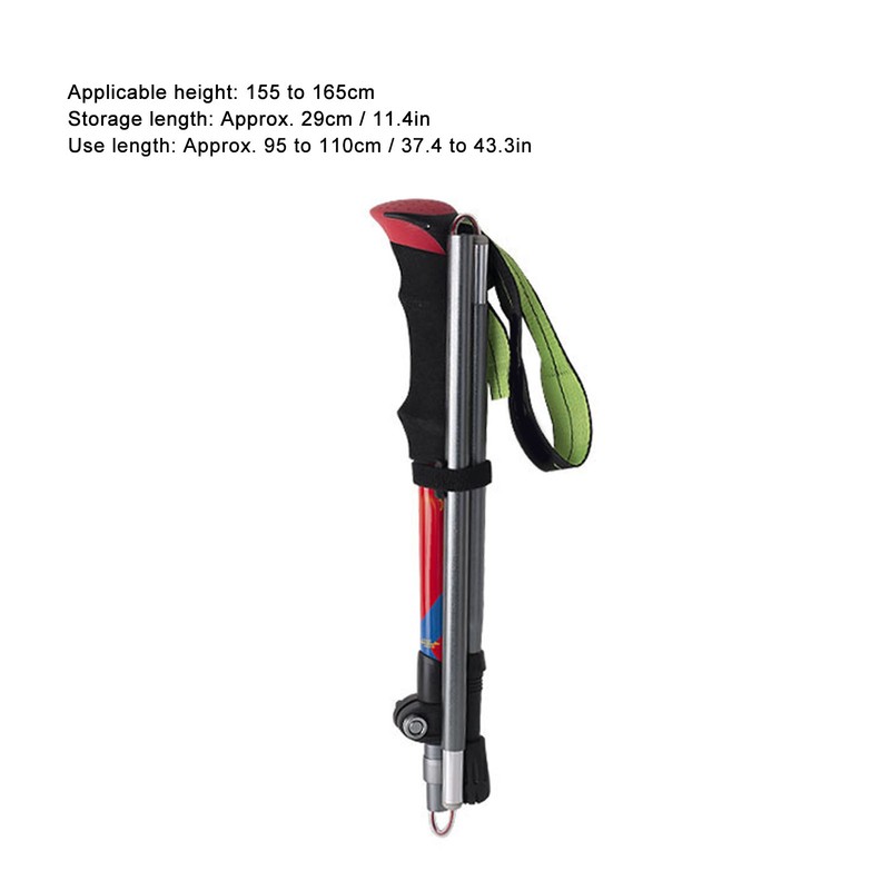 Hiking Stick Aluminum Alloy Portable Lightweight Telescopic Walking Stick for