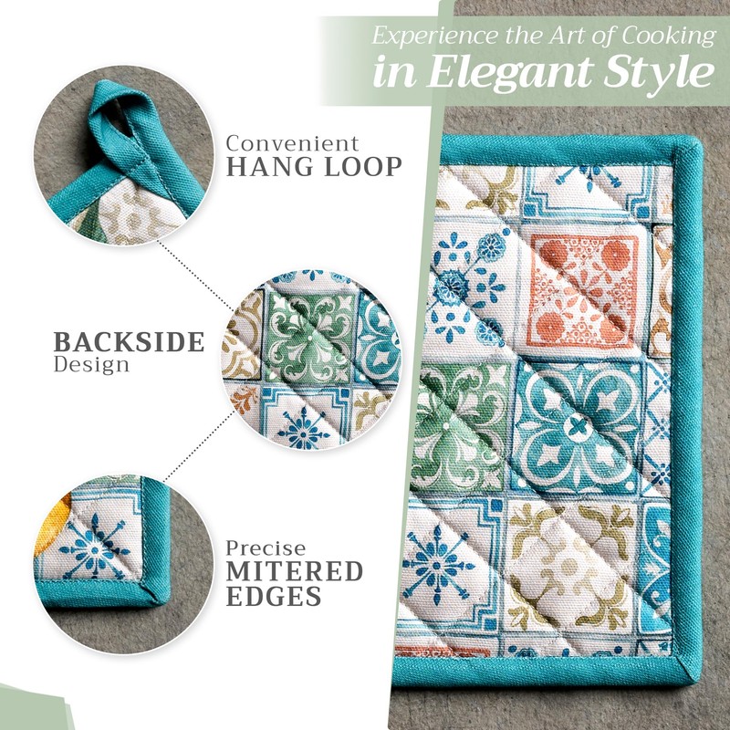 Maison d' Hermine Pot Holders 100% Cotton Heat Resistant Potholders