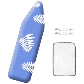 SheeChung 12x42 Inch Ironing Board Cover and Pad -100% Cotton and Heavy-Duty,Snug Fit Over-The-Door & Built in Wall Ironing Board Cover Replacement Pad Cover