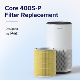LEVOIT Genuine Core 400S-P Air Purifier Pet Allergy Replacement Filter, Supports HEPA Sleep Mode, High-Efficiency Activated Carbon for Removal of Pollen, Allergen, Core 400S-RF-PA, 1 Pack, Yellow