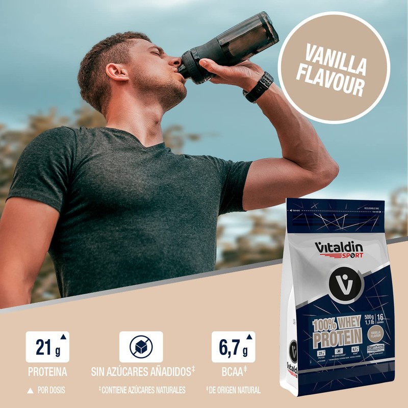 VITALDIN SPORT 100% Whey Protein Vanilla 500 g - 100%