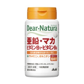 Dear Natura Zinc, Maca, Vitamin B1, Vitamin B6 60 pills (30-day supply) Asahi Supplement Produced in a domestic factory 1 day 2 pills recommended