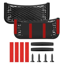 Udbrud Auto Aufbewahrungsnetz, Ablagenetz Kofferraum Netztasche Universal Gepäcknetz Selbstklebendes Autonetz mit Gummiband und Schrauben für Wohnmobil Wohnwagen Camper LKWs