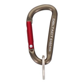 Sankyo Corporation DT-AK-065 DBLTACT Aluminum Carabiner Standard Type φ0.2 inch (6 mm) Gun Metal (S) x Red