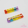 Handmade Set of 2 sweet rainbow gummy bear hair clip,