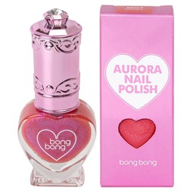 Bonbon Friends Water-based Glitter Aurora Nail Polish, Aurora Red, 1 Piece / 봉봉프렌즈 수성 반짝이 오로라 매니큐어, 오로라레드, 1개