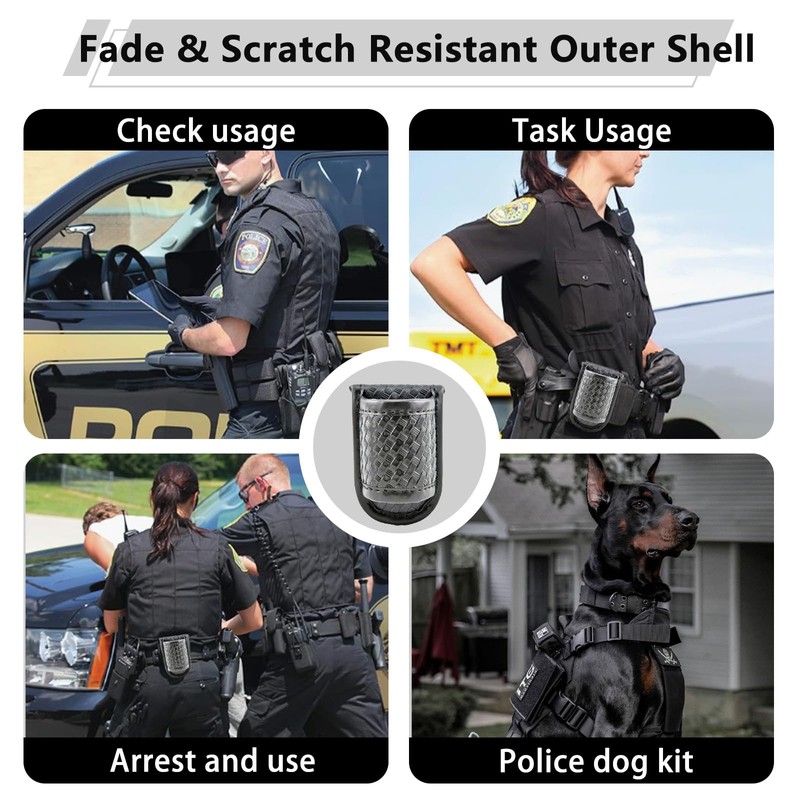 ZGGAZCA Flashlight Holder Duty Belt Basketweave Leather Pouch Accessories for