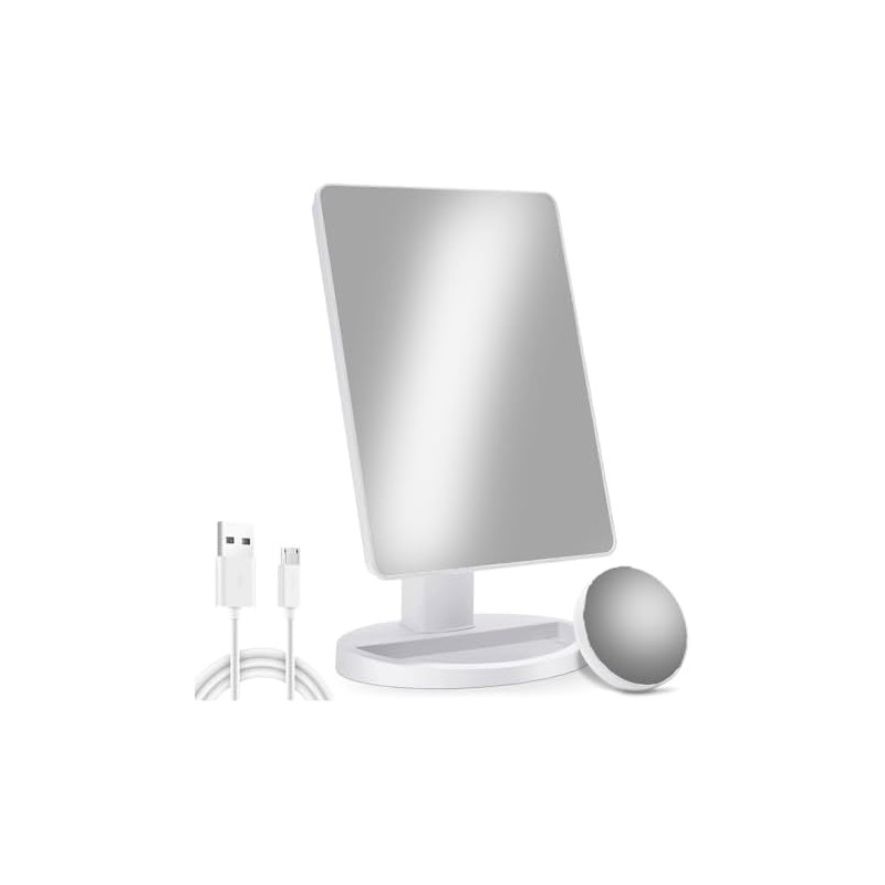 Espejo Maquillaje Iluminado LED Aumento 10x Espejo 21 Luces Táctil