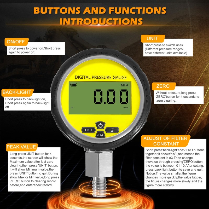 PumpShark 10000PSI Digital Hydraulic Pressure Test Kit - 1/4 Inch