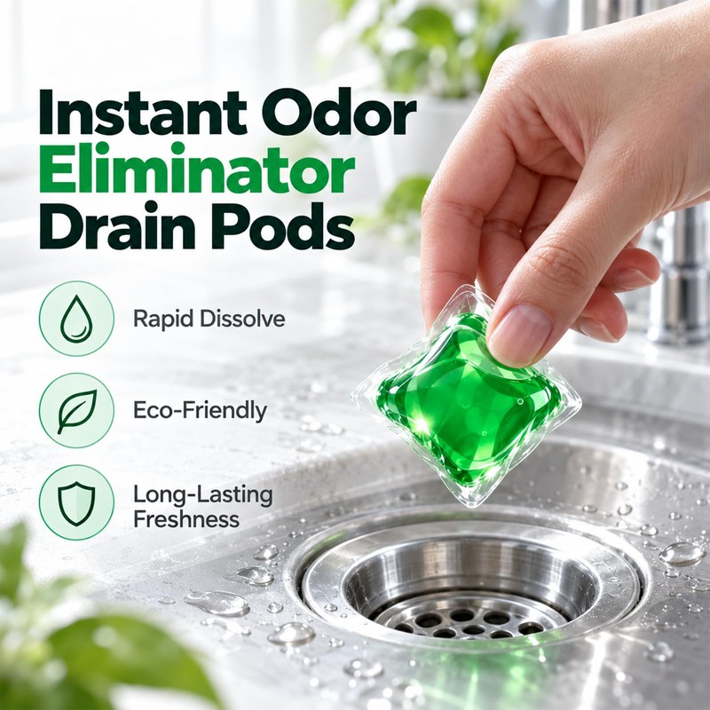 Drain Deodorizer Pods, 30 Count Capsules Bio-Enzyme Sewer Pipes Capsules,