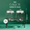 Double Glass Drink Dispenser with Stand - 1 Gallon Large