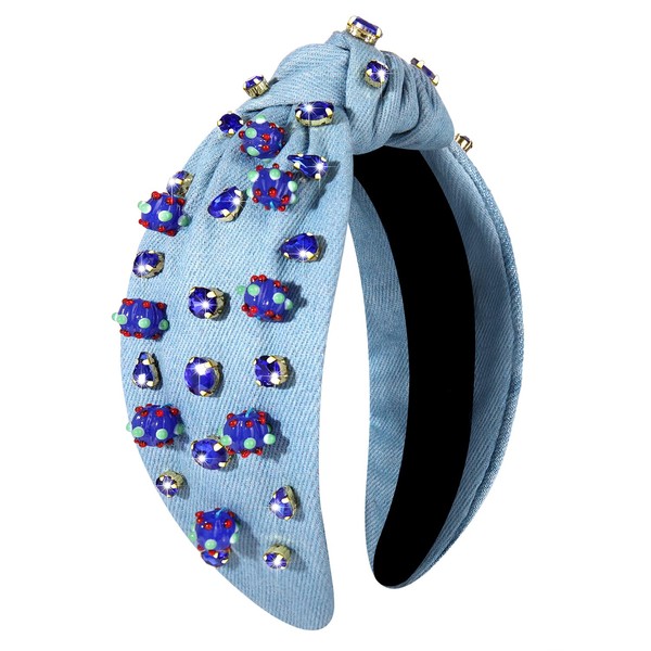 ZITULRY Knotted Top Knot Headband - White Animal Bee Giraffe