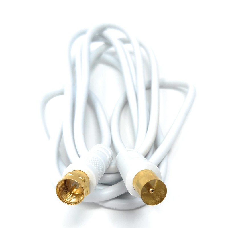 DRUT 2m RF TV Aerial Male to F Type Connector