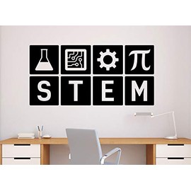 STEM Wall Decal Vinyl Sticker Science Technology Engineering Mathematics Decor Classroom School Interior (66n)