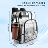 EDOSSA Large Transparent Backpack with Reinforced Bottom Multi -pockets for
