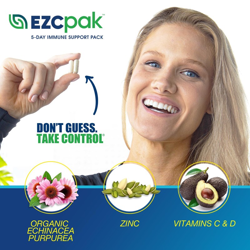 EZC Pak 5-Day Immune System Booster with Echinacea, Vitamin C,