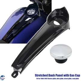 Unbranded Stretched Dash Panel & Gas Tank Cap Cover Kit For Harley Electra Glide 1986-2007