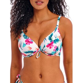 Freya 205027 Palm Paradise Plunge Bikini Top White