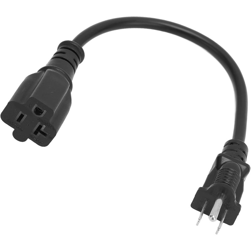 Extension Cord with Ground, 12.8 inches (30 cm) 15A to