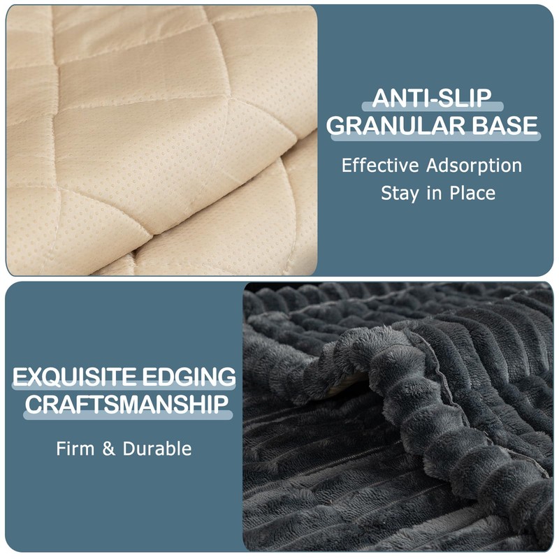 Pet Couch Cover Washable Fuzzy Sofa Slipcovers Non-Slip Quilted Padding