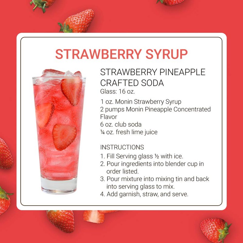 Monin - Strawberry Syrup, Mild and Sweet, Great for Cocktails