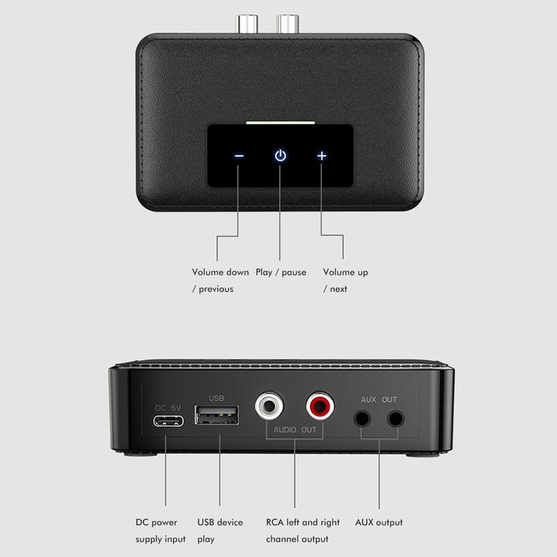 Bluetooth 5.0 Transmitter Receiver Headset Car Bluetooth Adapter Wireless Audio