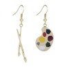 Hand made cute palette brush asymmetric earrings