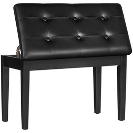 HOOBRO Duet Piano Bench with Padded Cushion and Storage Compartment for Music Sheet, Music Bench, Piano Stool, Vanity Chair, Holds up to 300 lb, 29.3 x 13.6 x 19.3 Inches, Black BB26QD01