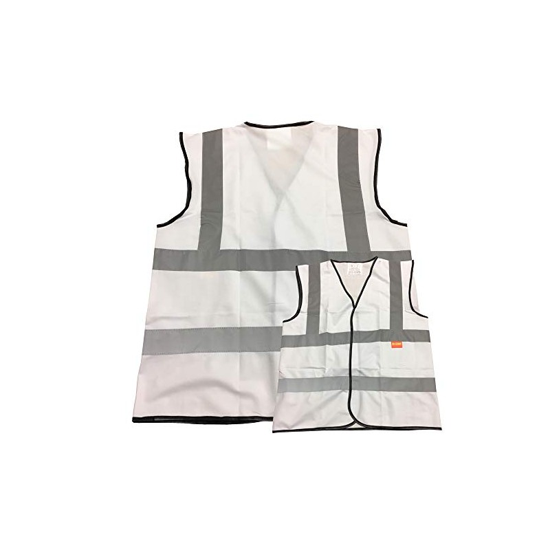 White Hi Vis Hi Viz Safety Vests Waistcoats, Work Wear