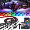 YUGUANG 4Pcs Underglow Light Kit for Car, APP & Remote