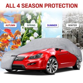 Motor Trend 4-Layer 4-Season Car Cover Waterproof All Weather for Heavy Duty Use for Sedan Coupes Up to 170"