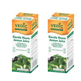 Vedic Juices Ayurvedic Neem Karela Jamun Juice - Original Flavour - Pure Herbal Juice -33.08 Floz (Pack of 2, 1000 ML)
