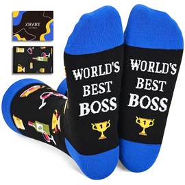 Zmart Boss Gifts For Men Bosses Day Gifts, Worlds Best Boss Gifts Boss Day Socks Boss Retirement Socks